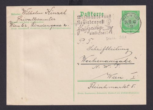 Ostmark Wien Österreich Deutsches Reich Drittes Reich Karte Postasche SST