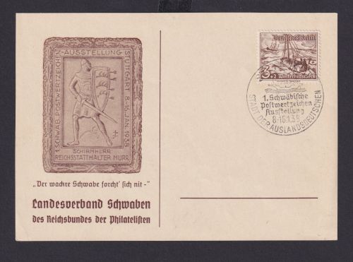 Stuttgart Baden Württemberg Deutsches Reich Drittes Reich Motivkarte Philatelie