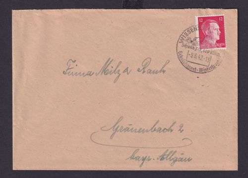 Wiesensteig Baden Würrtemberg Deutsches Reich Drittes Reich Brief Reise