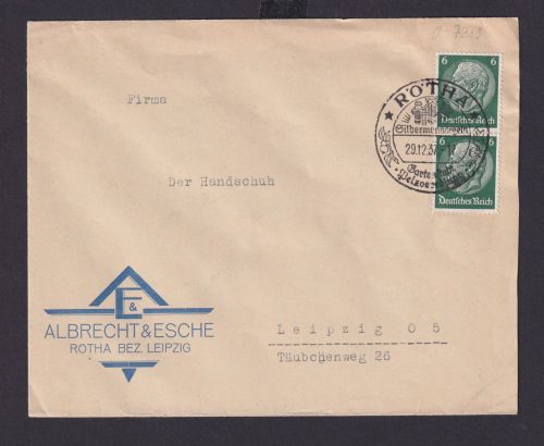 Zusammendrucke Rötha Sachsen Deutsches Reich Drittes Reich Brief Musik SST