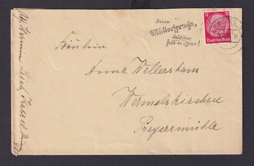 Kassel Hessen Deutsches Reich Drittes Reich Brief SST n. Wermelskirchen