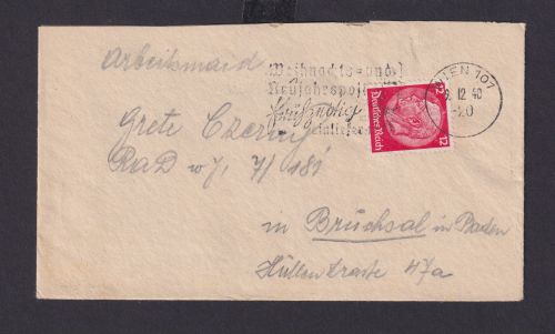 Ostmark Wien Österreich Deutsches Reich Drittes Reich Brief Weihnachts und