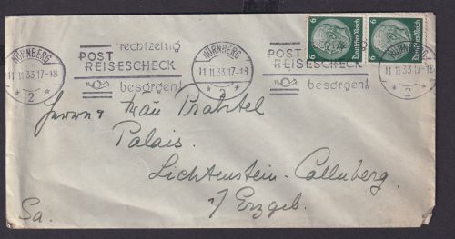 Zusammendrucke Nürnberg Bayern Deutsches Reich Drittes Reich Brief Postsache