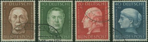 Bundrepublik 200-203 BRD Wohlfahrt Helfer der Menschheit sauber gestempelt 55,00