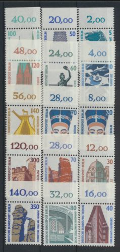 Berlin Sehenswürdigkeiten SWK.15 Werte Oberrand Luxus postfrisch MNH Kat 37,60