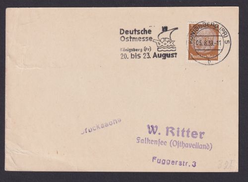 Königsberg Preußen Deutsches Reich Drittes Reich Karte Anlass SST Deutsche