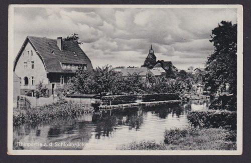 Ansichtskarte Alt Ruppin Brandenburg Märkischer Kurort Rhin Fluss Schloßbrücke