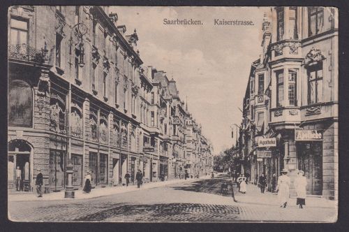 Ansichtskarte Saarbrücken Saarland Kaiserstrasse n. Laufersweiler Rheinland
