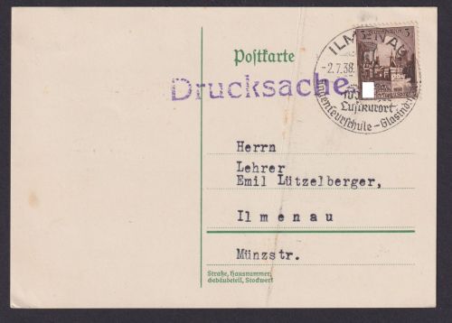 Immenau Thüringen Karte SST 100 Jahre Luftkurort Ingenieurschule Glasindustrie