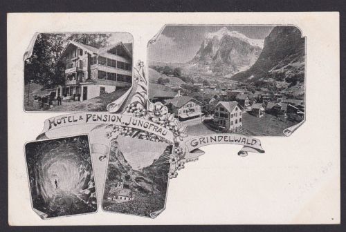 Ansichtskarte Grindelwald Schweiz Gastronomie Hotel Pension Jungfrau