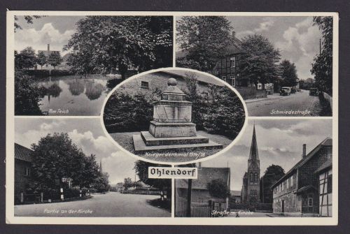 Ansichtskarte Ohlendorf Niedersachsen Kriegerdenkmal u. andere Ansichten n.