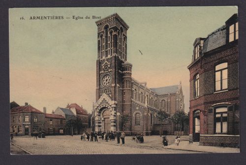 Ansichtskarte Armentieres Frankreich Eglise Kirche du Bizet n. Dresden Sachsen