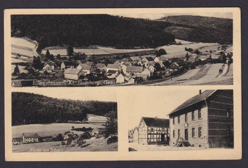 Ansichtskarte Ellingshausen Hessen Kr. Homberg Gast u. Logierhaus Zum Pommer