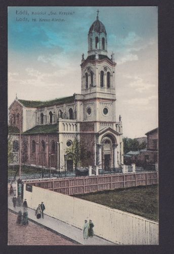 Ansichtskarte Lodz Schlesien Deutsche Ostgebiete Heute Polen Heilige Kreuzkirche