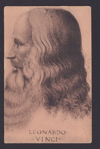 Ansichtskarte Portrail Leonardo da Vinci Künstlerkarte