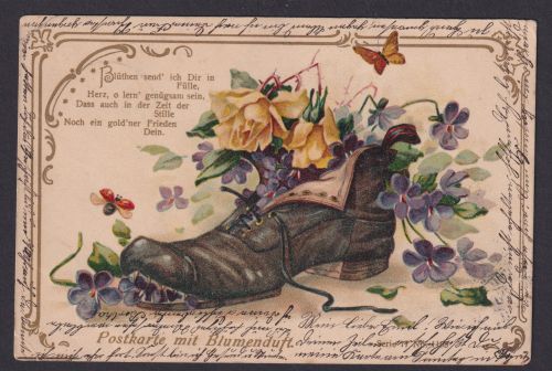 Ansichtskarte Duftkarte Künstlerkarte Blumenbuquett m. Blumenduft ab Magdeburg