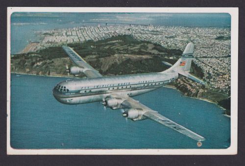 Ansichtskarte Flugzeug der Pan American World Airways n. Frankfurt Main Hessen