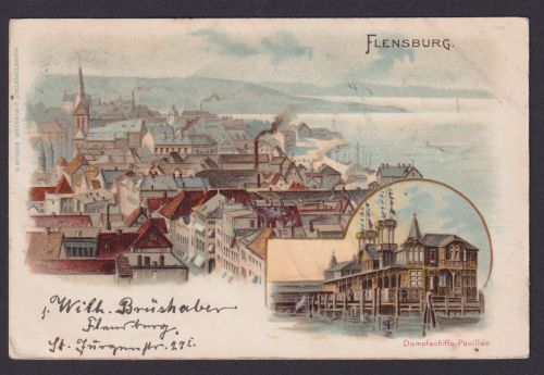 Ansichtskarte Flensburg Schleswig Holstein Künstlerkarte Verlag Kunstanstalt J.