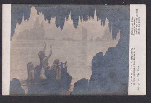 Ansichtskarte Künstlerkarte Gemälde Lieder auf dem Wasse v. J.F.Auburtin