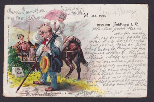 Ansichtskarte Großer Feldberg Hessen Scherzkarte Humor n. Gang Belgien