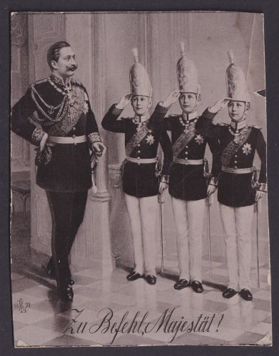 Fotoplatte Kronprinz Friedrich Wilhelm Kindersoldaten Zu Befehl Majestät