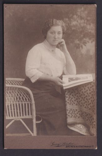 Original Fotoplatte Junge Frau Porträt Foto Georg Brinker Bremen