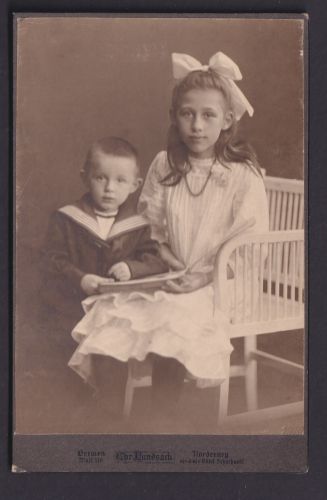 Original Fotoplatte Porträt Kinder Foto Chr.Pundsark Bremen Norderney Atelier f.