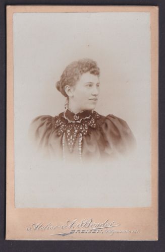 Original Fotoplatte Porträt Junge Dame Foto A. Bender Bremen