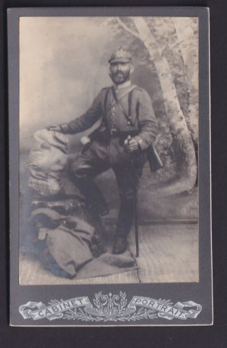 Original Fotoplatte Porträt Soldat Uniform Russland Rückkehrer 1916 Foto Cabinet