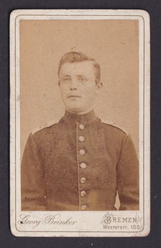 Original Fotoplatte Porträt Soldat Foto Georg Brinker Bremen