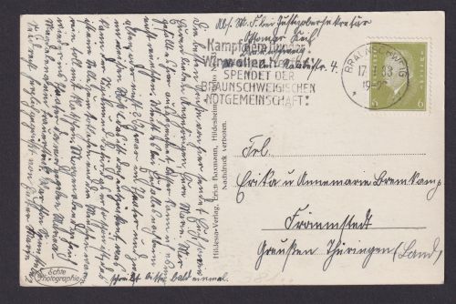 Braunschweig Niedersachsen Deutsches Reich Ansichtskarte SST Kampf dem Hunger