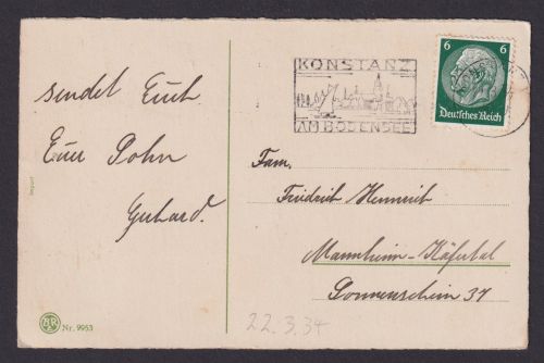 Konstanz Baden Württemberg Deutsches Reich Ansichtskarte SST Konstanz am