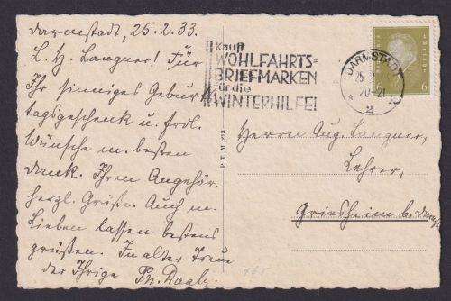 Darmstadt Hessen Deutsches Reich Ansichtskarte SST Kauft Wohlfahrtsmarken für