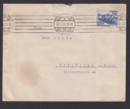 Leipzig Sachsen Deutsches Reich Briefe SST Messestadt n. Heilbronn a. Neckar