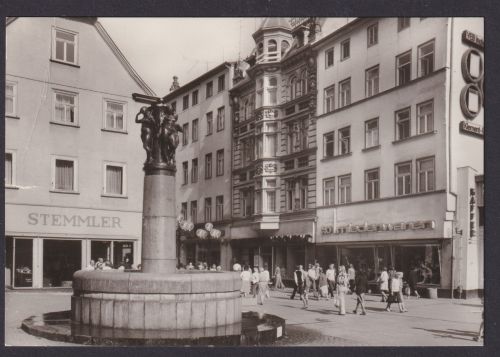 Ansichtskarte Halle Saale Sachsen Anhalt Klement Gottwald Strasse Geschäft