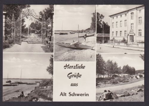 Ansichtskarte Alt Schwerin Mecklenburg Vorpommern Ehemaliger Gutshof Plauer See