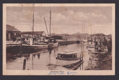 Ansichtskarte Begense Dänemark Havn Hafen Schiffe n. Gauensieck Dochtersen
