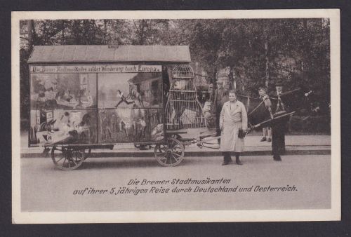 Ansichtskarte Bremer Stadtmusikanten 5-jährige Reise durch Deutschland u.