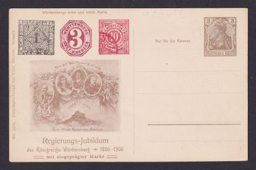 Deutsches Reich Privatganzsache Regierungsjubiläum des Königreichs