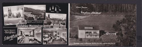 Ansichtskarte Klappkarte Berleburg Mekhausen NRW Gastronomie Hotel Pension