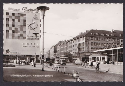 Ansichtskarte Mönchengladbach NRW Hindenburgstrasse Gastronomie Hotel Stadt