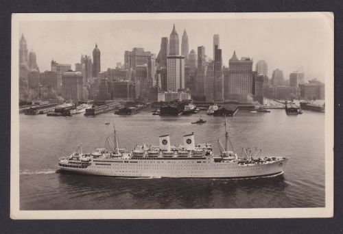 Ansichtskarte Schiff MS Gripsholm Swedih American Line Gothenburg-New York