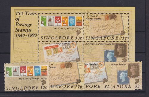 Singapur Singapore Asien Asia 594-597 plus Block 24 Philatelie 150 Jahre
