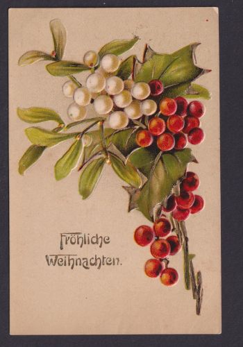 Ansichtskarte Künstlerkarte Weihnachten Prägekarte Goldauflage