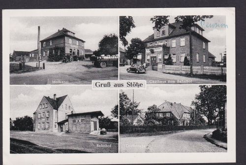Ansichtskarte Stötze Niedersachsen Gastronomie Gasthof zum Bahnhof Dorfstrasse