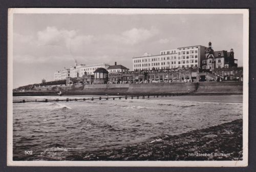 Ansichtskarte Borkum Niedersachsen Nordseebad Meer Strand Promenade n. Krempe