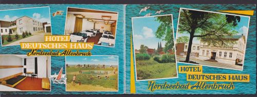 Ansichtskarte Klappkarte Altenbruch Niedersachsen Nordseebad Gastronomie Hotel
