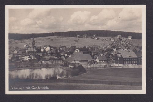 Ansichtskarte Braunlage Niedersachsen Totalansicht m. Gondelteich