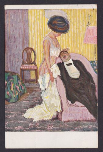 Ansichtskarte Erotik Künstlerkarte ab Dresden Sachsen n. Gablonz a. d.Neiße