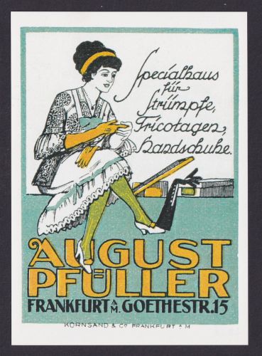 Künstler Ansichtskarte Reklame Werbung August Pfüller Frankfurt a. Main Hessen